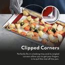 New Star Foodservice 38446 Commercial-Grade 18-Gauge Aluminum Sheet Pan/Bun Pan and Silicone Baking Mat Set, 15" L x 21" W x 1" H (Two-Thirds Size) | Measure Oven (Recommended)