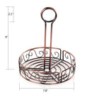 New Star Foodservice 22131 Antique Bronze Finished Wire Condiment Caddy, 7.8" Dia x 9" H, Set of 6