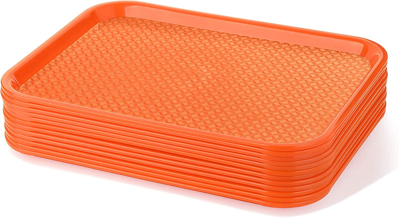 New Star Foodservice 26931 Orange Plastic Fast Food Tray, 10 by 14-Inch, Set of 12