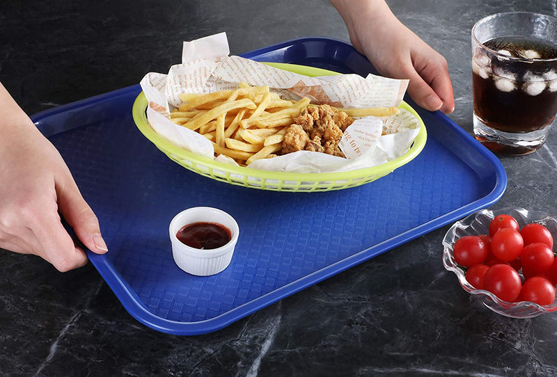 43X30cm Non Slip Full Colors Rectangle Fast Food Serving Trays