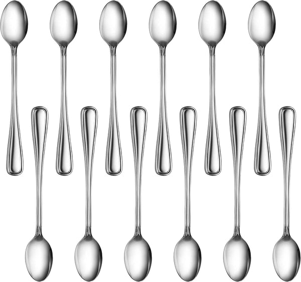 New Star Foodservice 58222 Slimline Pattern, 18/0 Stainless Steel, Iced Tea Spoon, 7.5-Inch, Set of 12