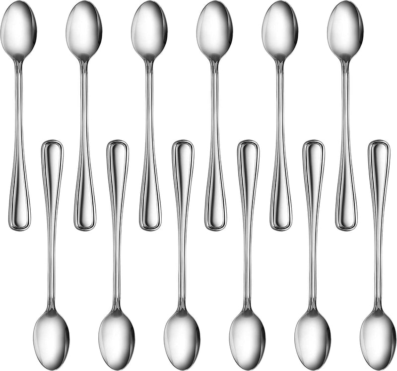 New Star Foodservice 58222 Slimline Pattern, 18/0 Stainless Steel, Iced Tea Spoon, 7.5-Inch, Set of 12