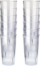 New Star Foodservice 46380 Tumbler Beverage Cup, Stackable Cups, Break-Resistant Commercial SAN Plastic, 16 oz, Clear, Set of 12