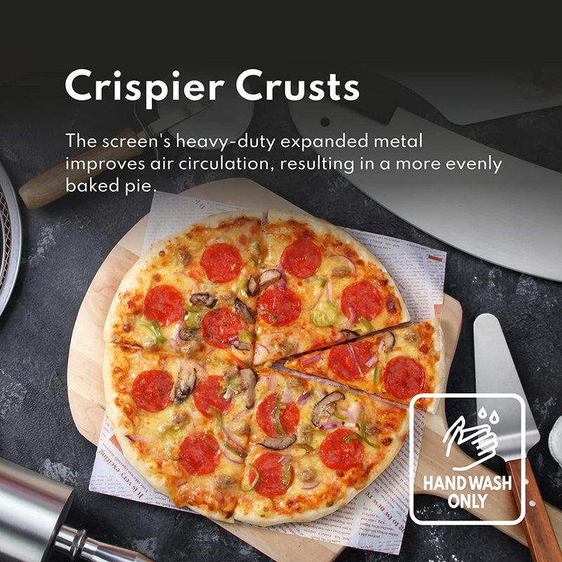 New Star Foodservice 50653 Restaurant-Grade Aluminum Pizza Baking Screen, Seamless, 8-Inch
