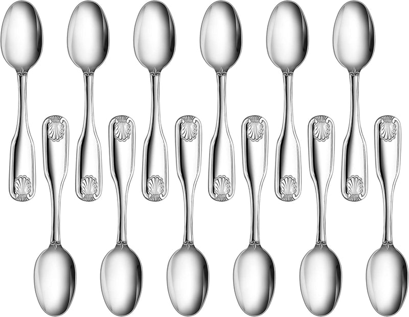 New Star Foodservice 58369 Shell Pattern, 18/0 Stainless Steel, Teaspoon, 6.5-Inch, Set of 12