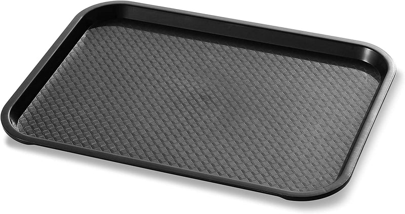 New Star Foodservice 24517 Black Plastic Fast Food Tray, 12 by 16-Inch, Set of 12