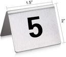 New Star Foodservice 27617 Stainless Steel Tent Style Table Number Card,