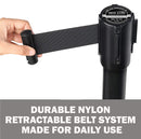 New Star Foodservice 54644 Black Powder Coated Stanchions, 36" Height, 6.5' Retractable Belt, Set of 6