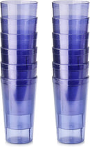 New Star Foodservice 46366 Tumbler Beverage Cup, Stackable Cups, Break-Resistant Commercial SAN Plastic, 16 oz, Blue, Set of 12