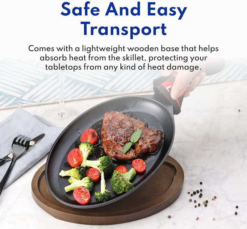 New Star Foodservice | Cast Iron Fajita Set & Skillet Handle Cover