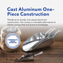 New Star Foodservice 34608 One-Piece Cast Aluminum Round Bottom Bar Ice Flour Utility Scoop, 85-Ounce, Silver (Hand Wash Only)