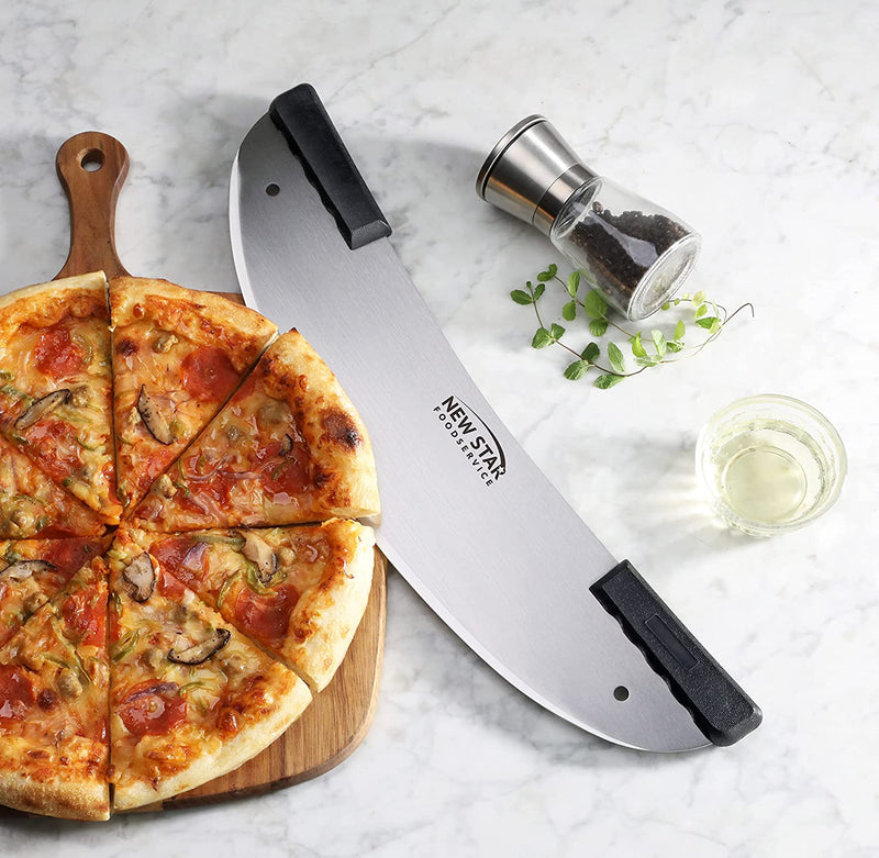 New Star Foodservice 50646 Commercial Stainless Steel Rocker-Style Deluxe Pizza Knife, 20-Inch, 1 Piece