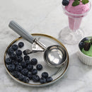 New Star Foodservice 34769 Commercial-Grade Thumb Press Food Disher/Ice Cream Scoop, 18/8 Stainless Steel, 4 oz, Size 8, Grey