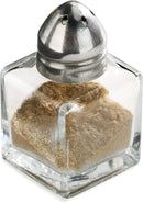 New Star Foodservice 22254 Glass Cube Mini Salt and Pepper Shaker with Stainless Steel Top, 0.5-Ounce, Set of 48