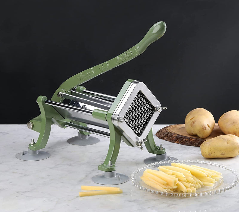 French Fry Cutter Commercial Potato Slicer with Suction Feet Complete Set,  Includes 1/4, 3/8,1/2,8 Pieces,6 Pieces