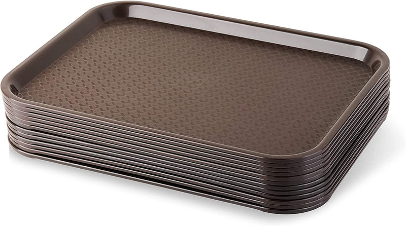 New Star Foodservice 24395 Brown Plastic Fast Food Tray, 10 by 14-Inch, Set of 12