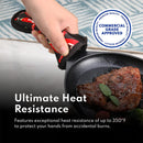 New Star Foodservice 1028744 Commercial-Grade Hot Skillet Handle Cover Holder, Hot Handle Holders/Mitts, Red Peppers Pan Cotton Handle Sleeve, Set of 6