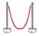 New Star Foodservice 54743 Tulip Top Stainless Steel Stanchions, Set of 2 Posts with 1 of 79.5-Inch Red Velvet Rope