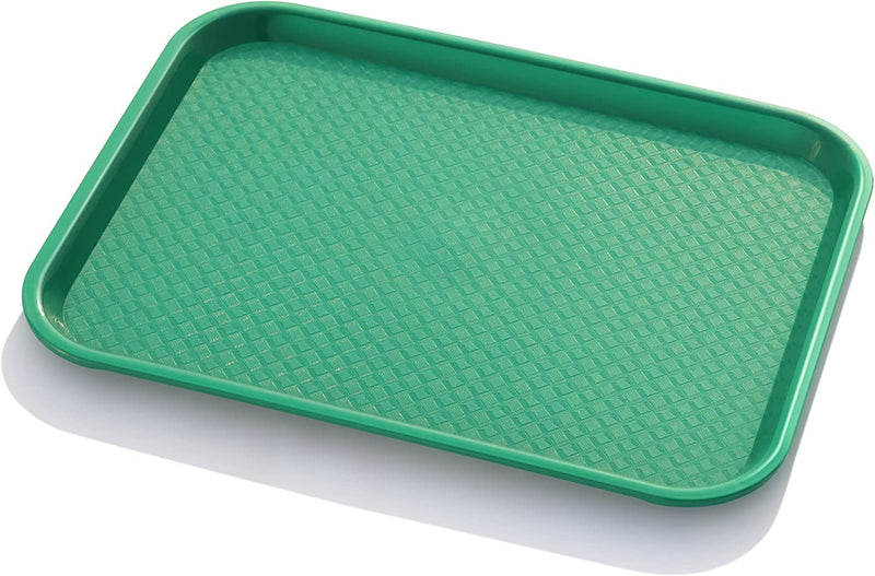 New Star Foodservice 24425 Green Plastic Fast Food Tray, 10 by 14-Inch, Set of 12