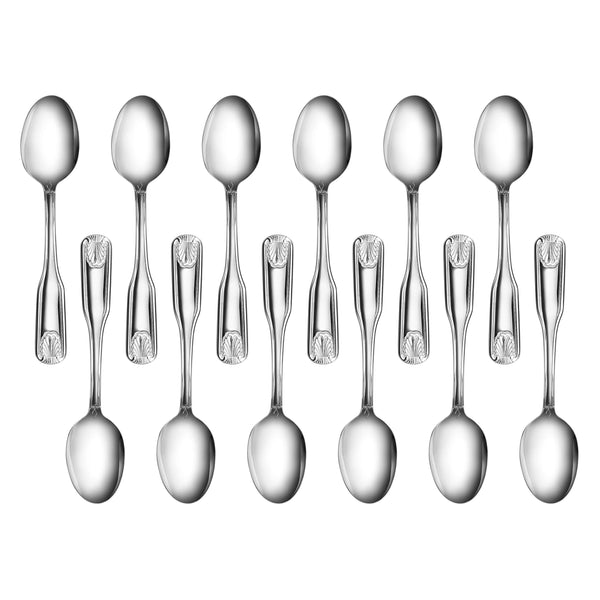 New Star Foodservice 58345 Shell Pattern, 18/0 Stainless Steel, Dinner Spoon, 7.5-Inch, Set of 12