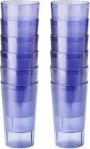 New Star Foodservice 46281 Tumbler Beverage Cup, Stackable Cups, Break-Resistant Commercial SAN Plastic, 12 oz, Blue, Set of 12