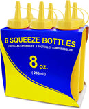 New Star Foodservice 26467 Squeeze Bottles, Plastic, 8 oz, Yellow, Pack of 6