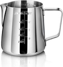 New Star Foodservice 28805 Commercial Grade Stainless Steel 18/8 Frothing Pitcher, 12-Ounce with Measurement Scale