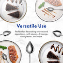 New Star Foodservice 1029031 Stainless Steel Precision Decorating Spoons/Saucier Spoons with Tapered Spout, Set of 3, 7-Inch, 8-Inch, 9-Inch