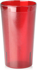 New Star Foodservice 46328 Tumbler Beverage Cup, Stackable Cups, Break-Resistant Commercial SAN Plastic, 12 oz, Red, Set of 12