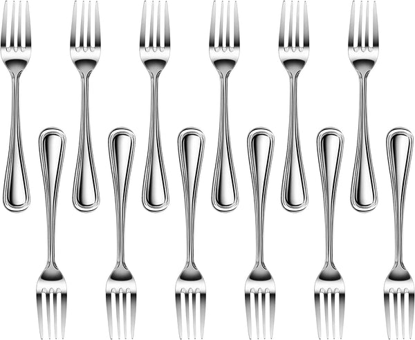 New Star Foodservice 58048 Slimline Pattern, 18/0 Stainless Steel, Dinner Fork, 7.5-Inch, Set of 12