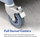 New Star Foodservice 54569 350-Pound Plastic 3-Tier Utility Bus Cart with Locking Casters, 42.5 "x19.5" x 38.5", Gray