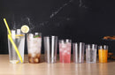 New Star Foodservice 46380 Tumbler Beverage Cup, Stackable Cups, Break-Resistant Commercial SAN Plastic, 16 oz, Clear, Set of 12