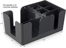 New Star Foodservice 48001 Plastic Bar Caddy Organizer with 6 Compartments, Black