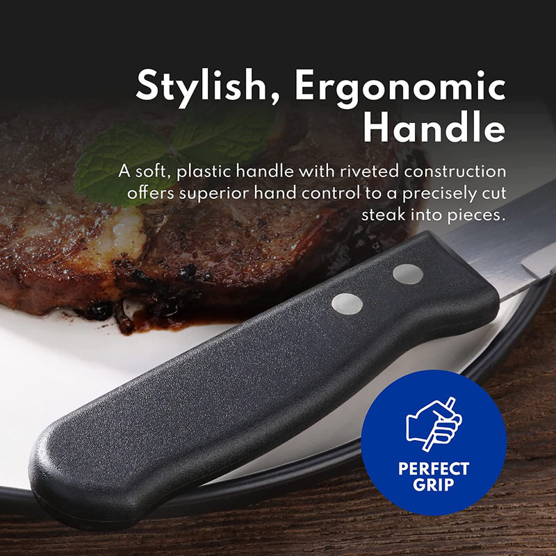 4 Steak Knife Set Serrated Edge 7.5 Stainless Steel Knives Cutlery Utensil