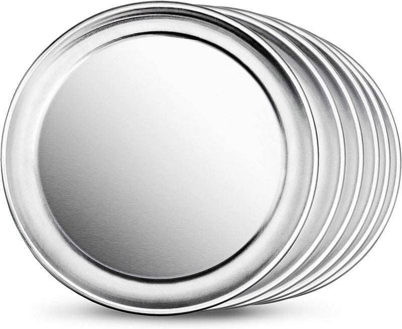 New Star Foodservice 50868 Pizza Pan / Tray, Wide Rim, Aluminum, 8 Inch, Pack of 6