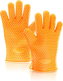 New Star Foodservice 32376 Commercial Grade Silicone Oven Mitts, Red, Set of 2