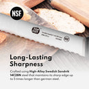Top Cut By New Star Foodservice 1029239 Swedish Sandvik 14C28N Steel Bread Knife, 8"