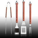New Star Foodservice 59007 Stainless Steel BBQ Tool Set with Solid Hard Wood Handles, Set of 4