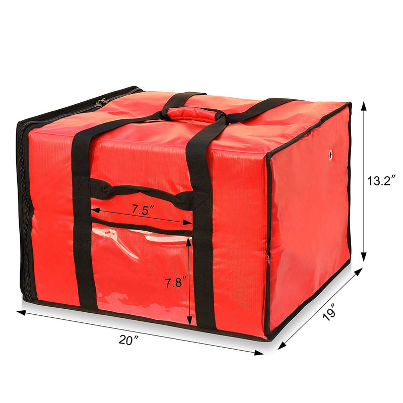 New Star Foodservice 50134 Insulated Pizza Delivery Bag, 20" by 19" by 13", Red