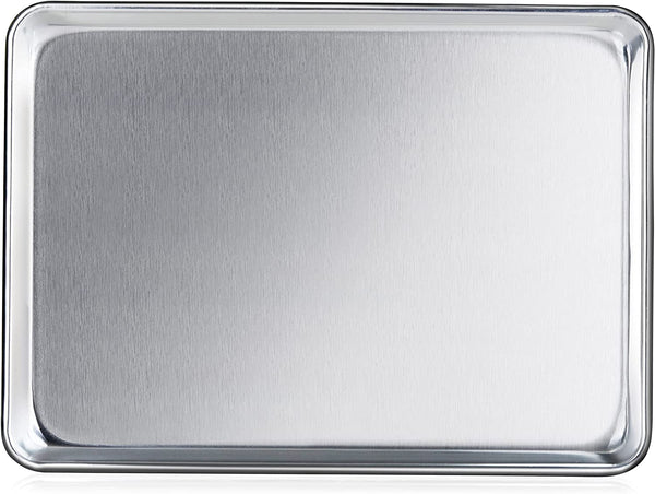 New Star Foodservice 36862 Commercial-Grade 18-Gauge Aluminum Sheet Pan/Bun Pan, 13" L x 18" W x 1" H (Half Size) | Measure Oven (Recommended)