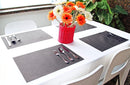 New Star Foodservice 28195 Crossweave Woven Vinyl Placemats, Set of 4, Electrum Silver