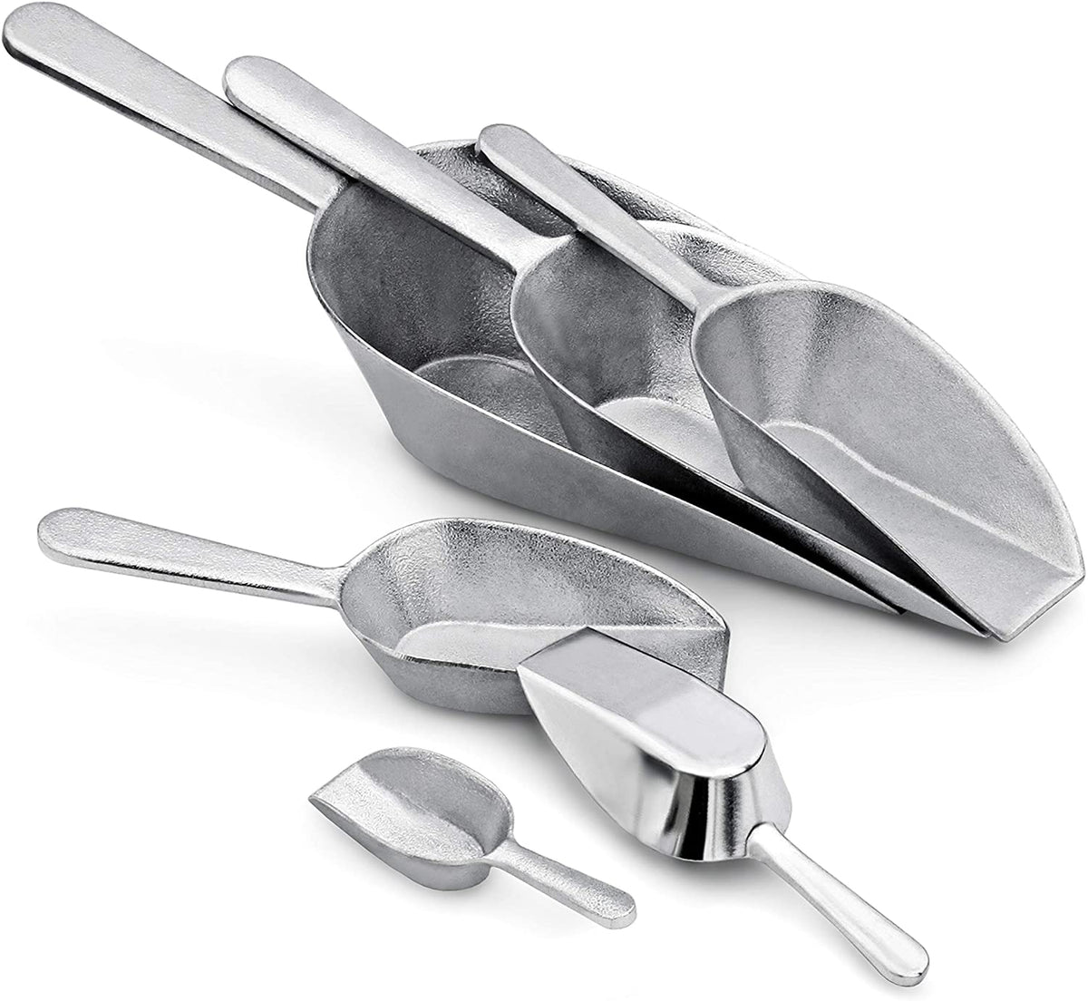 New Star Foodservice Stainless Steel Utility Scoop - 36-Ounce, Circular Bottom, Ergonomic Handle