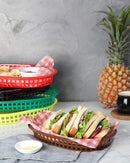New Star Foodservice 44027 Fast Food Baskets, 10.5 x 7 Inch, Set of 12, Green