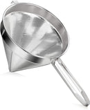 New Star Foodservice 34233 18/8 Stainless Steel China Cap Strainer, 8-Inch, Coarse Mesh