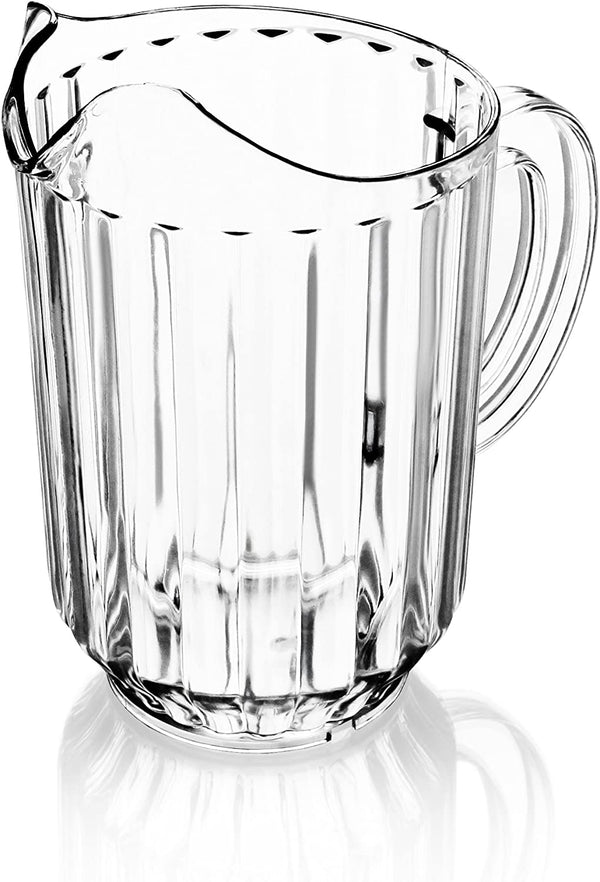 New Star Foodservice 46113 Resturant-Grade Polycarbonate Plastic Pitcher, 60 oz, Clear, Set of 12