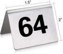 New Star Foodservice 27648 Stainless Steel Tent Style Table Number Card,