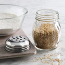 New Star Foodservice 22377 Glass Swirl Cheese Shaker with Stainless Steel Perforated Top, 6-Ounce, Set of 12