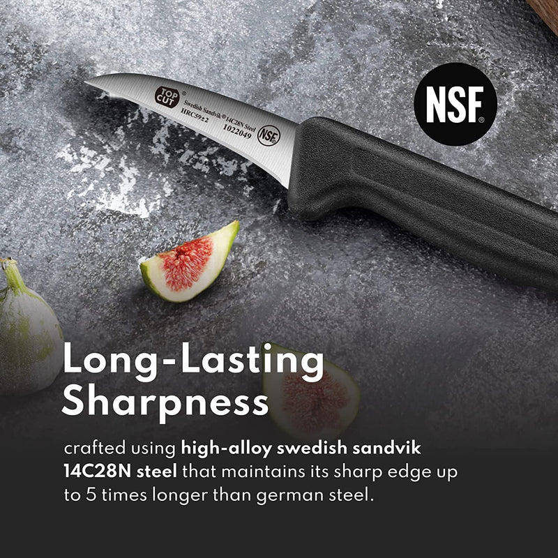 Top Cut By New Star Foodservice 1029215 Swedish Sandvik 14C28N Steel Peeling Knife, 2.5"