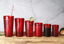 New Star Foodservice 46328 Tumbler Beverage Cup, Stackable Cups, Break-Resistant Commercial SAN Plastic, 12 oz, Red, Set of 12