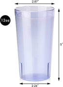 New Star Foodservice 46281 Tumbler Beverage Cup, Stackable Cups, Break-Resistant Commercial SAN Plastic, 12 oz, Blue, Set of 12